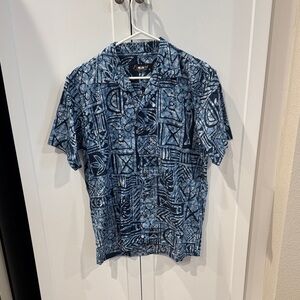 Favant Men's Abstract Blue Button Down Shirt